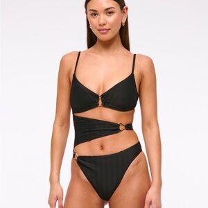 Abercrombie & Fitch Black Cutout One Piece Swimsuit